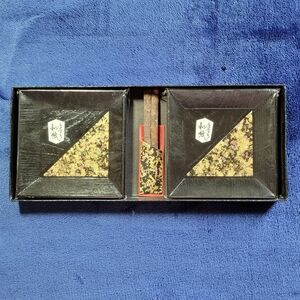 Vintage New in Box Japanese Lacquerware Plates